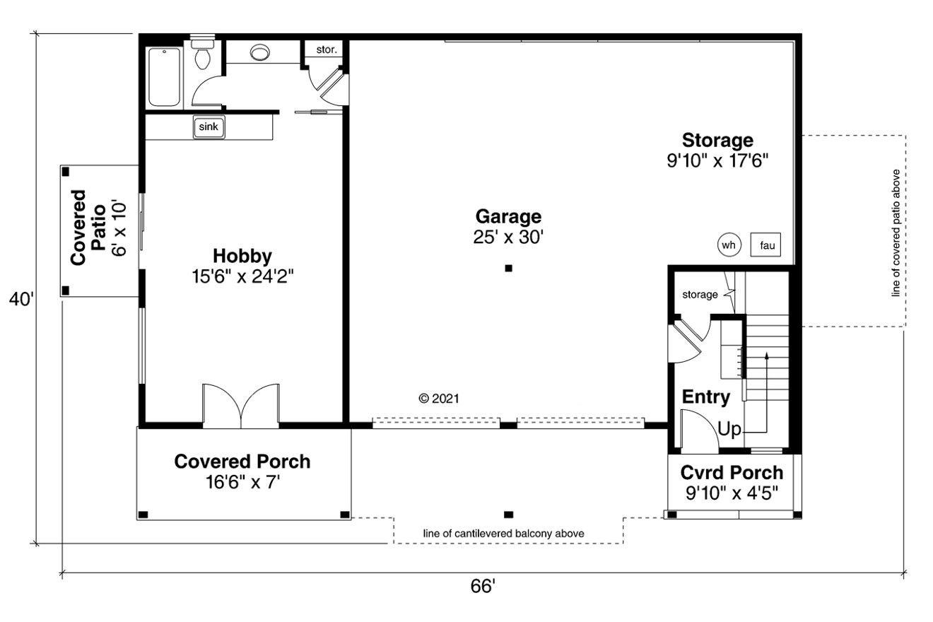 Cottage House Plan - Glencove 88182 - 1st Floor Plan