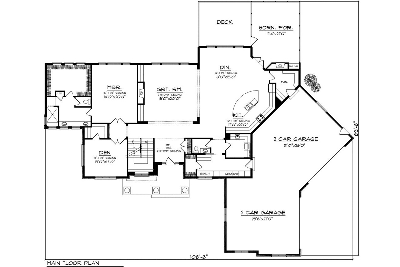 Classic House Plan - 88217 - 1st Floor Plan