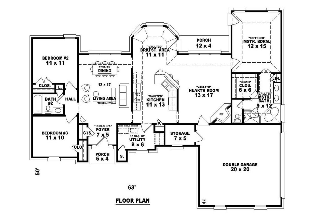 European House Plan - 88569 - 1st Floor Plan