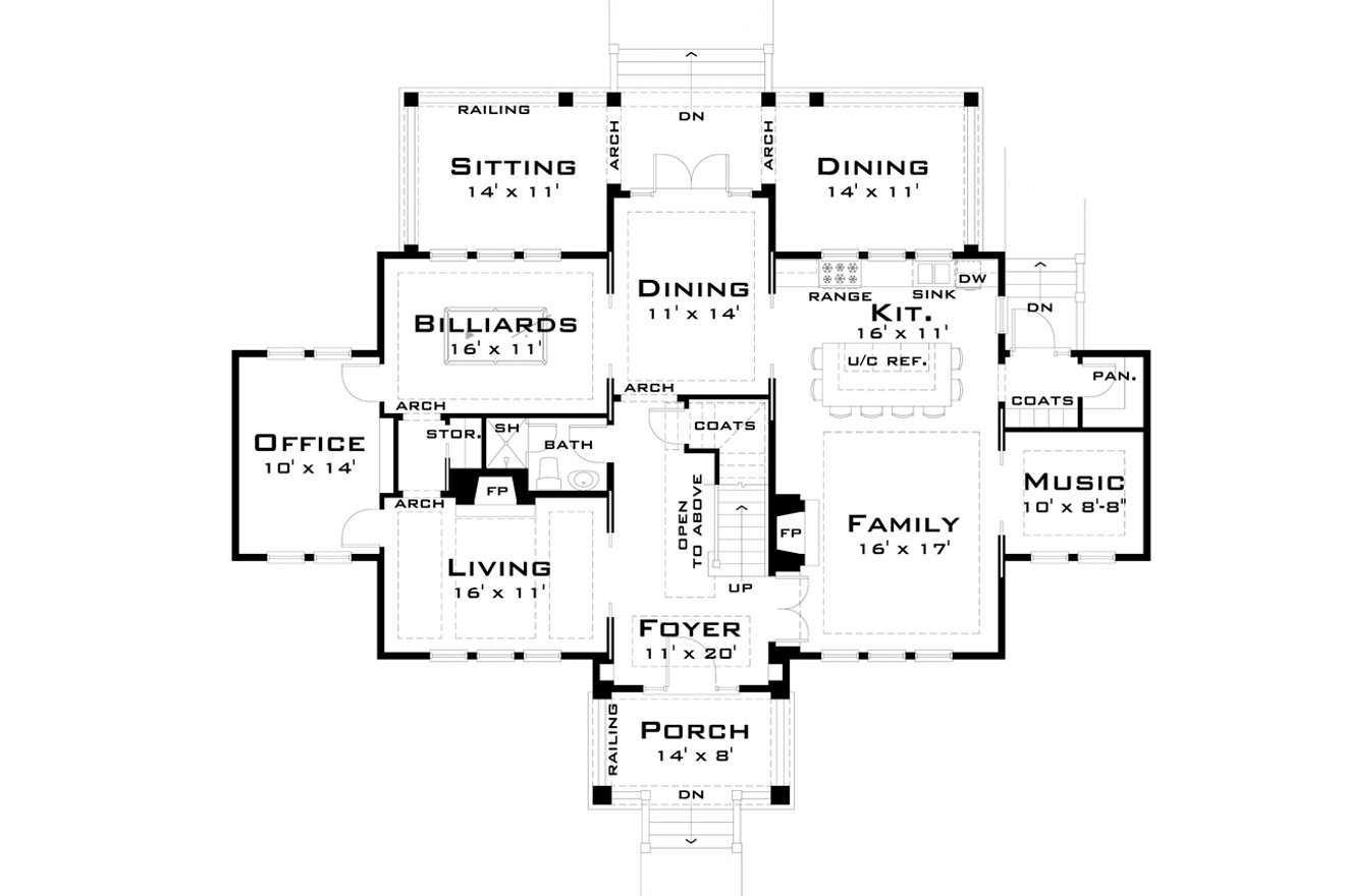 Colonial House Plan - Katelen Irene 88624 - 1st Floor Plan