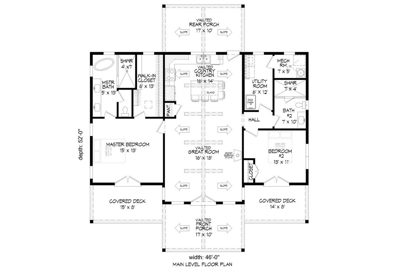 Craftsman House Plan - Eagle Ranch 88706 - 1st Floor Plan