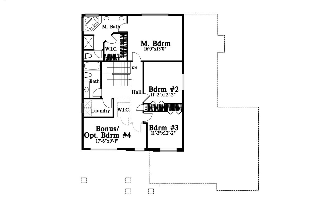 Secondary Image - Craftsman House Plan - 88743 - 2nd Floor Plan
