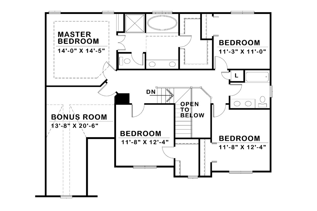 Secondary Image - Traditional House Plan - Applewood 88915 - 2nd Floor Plan