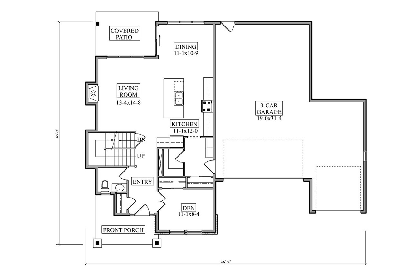 Farmhouse House Plan - Bridgeport 89125 - 1st Floor Plan