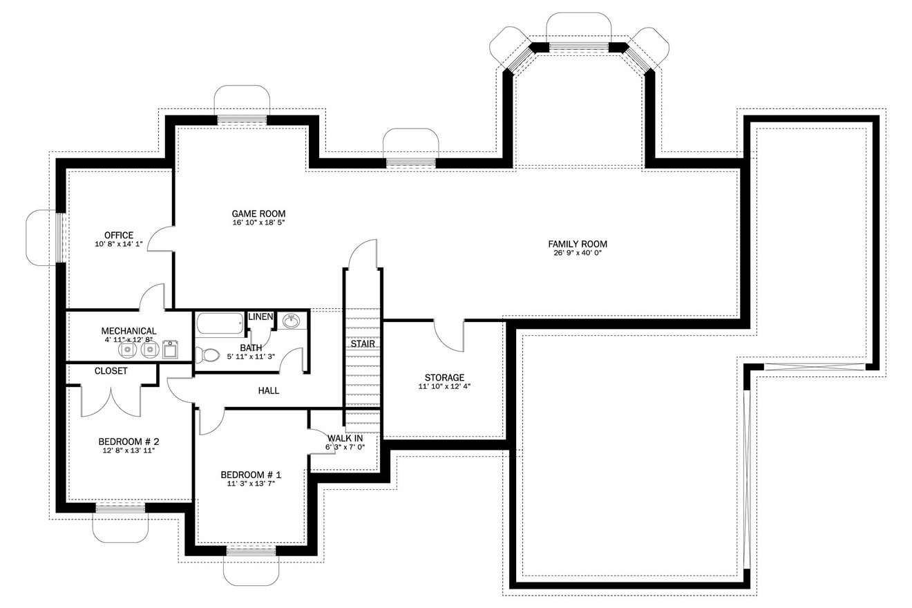 Traditional House Plan - Shelley 89248 - Basement Floor Plan