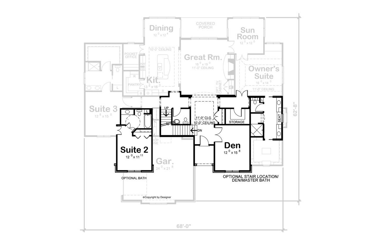 European House Plan - Tucker Terrace 89433 - Optional Floor Plan