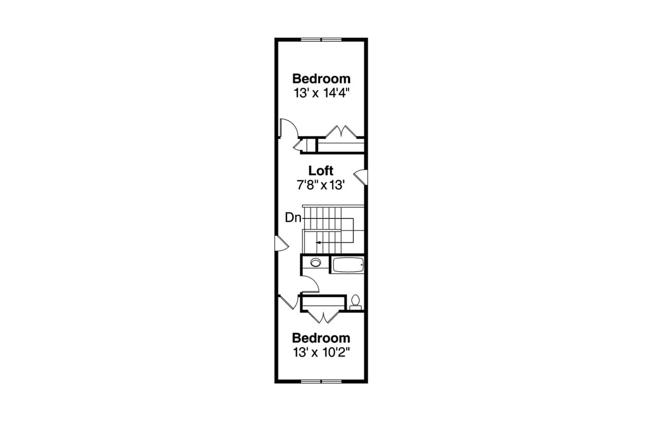 Secondary Image - Bungalow House Plan - Wisteria 89501 - 2nd Floor Plan