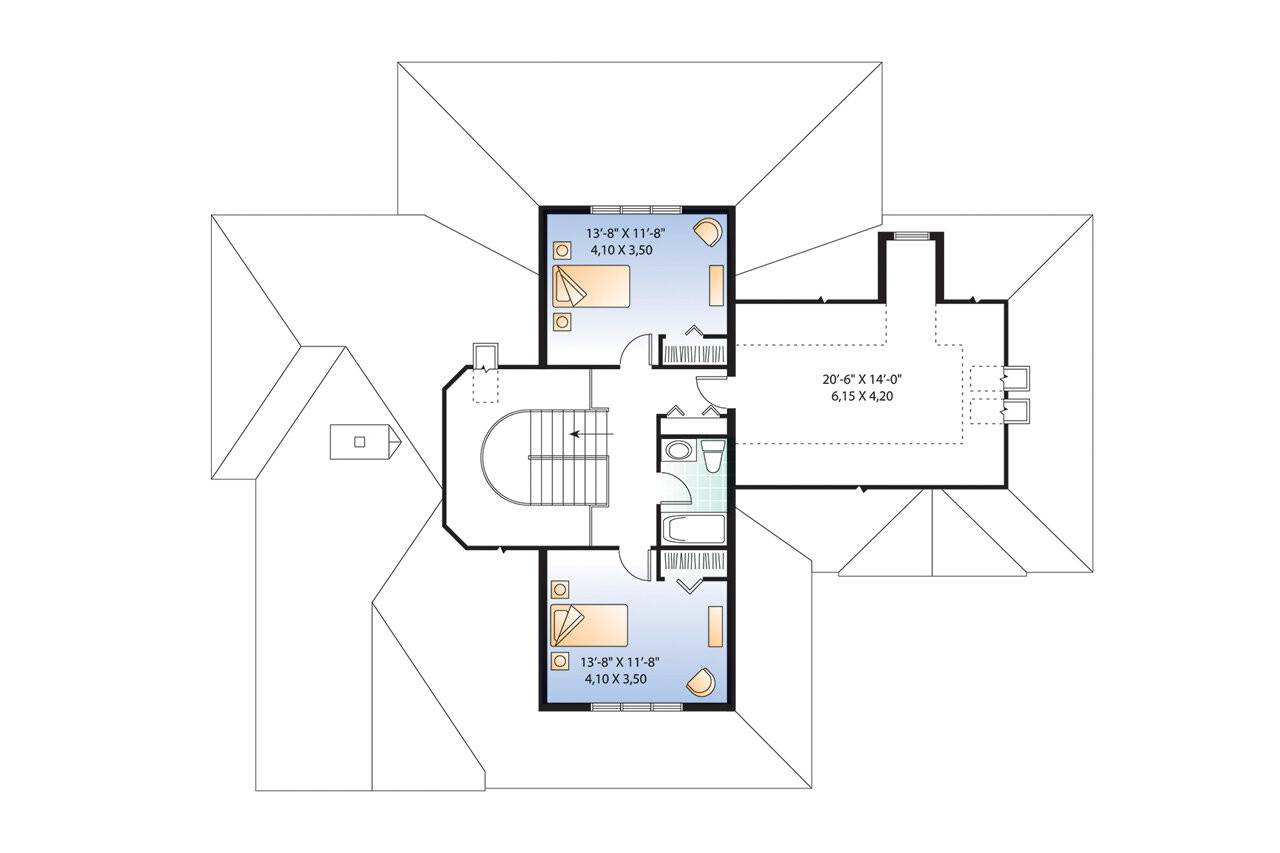 Secondary Image - Country House Plan - Glenhaven 89542 - 2nd Floor Plan