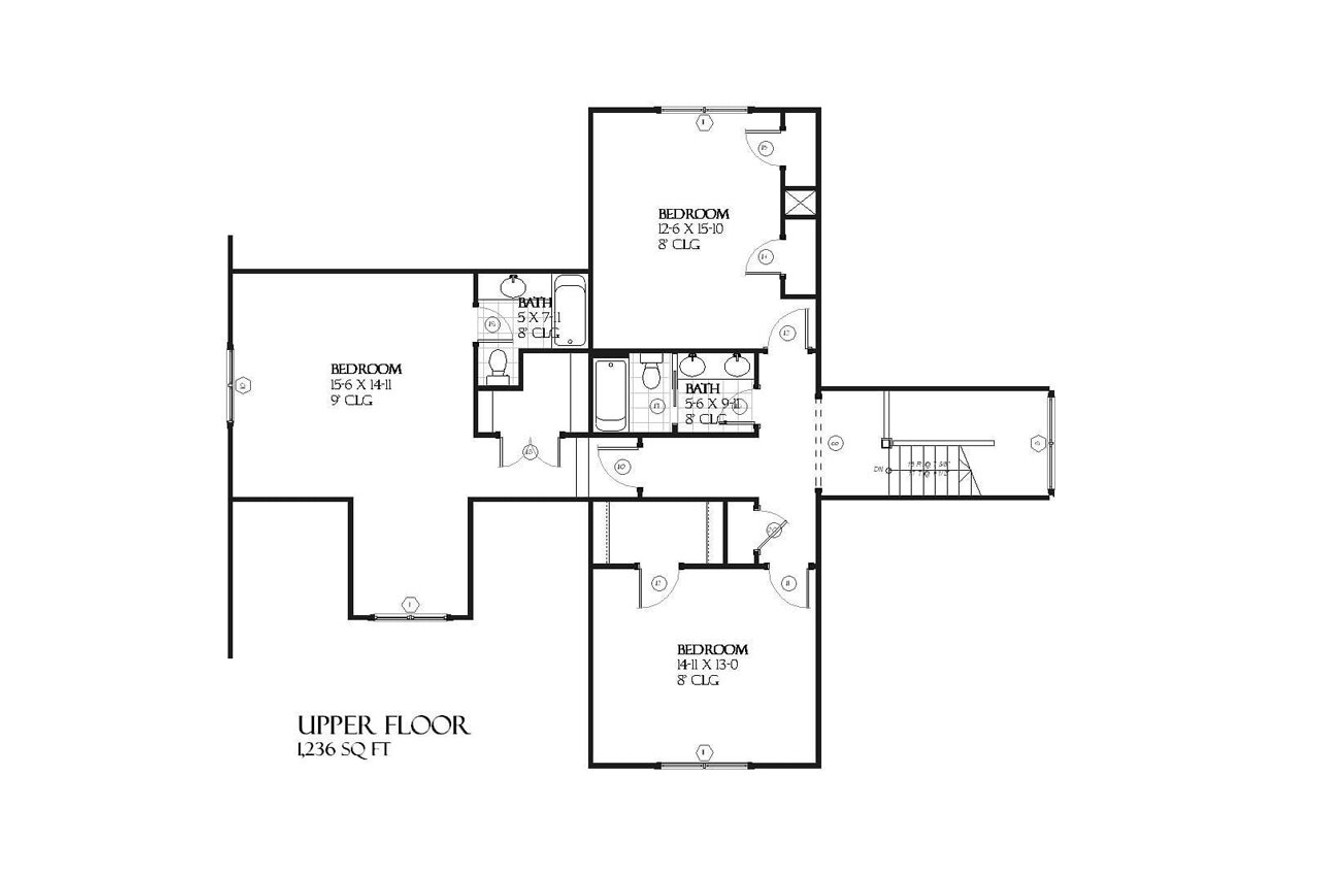 Secondary Image - Cape Cod House Plan - Pinecrest 90051 - 2nd Floor Plan