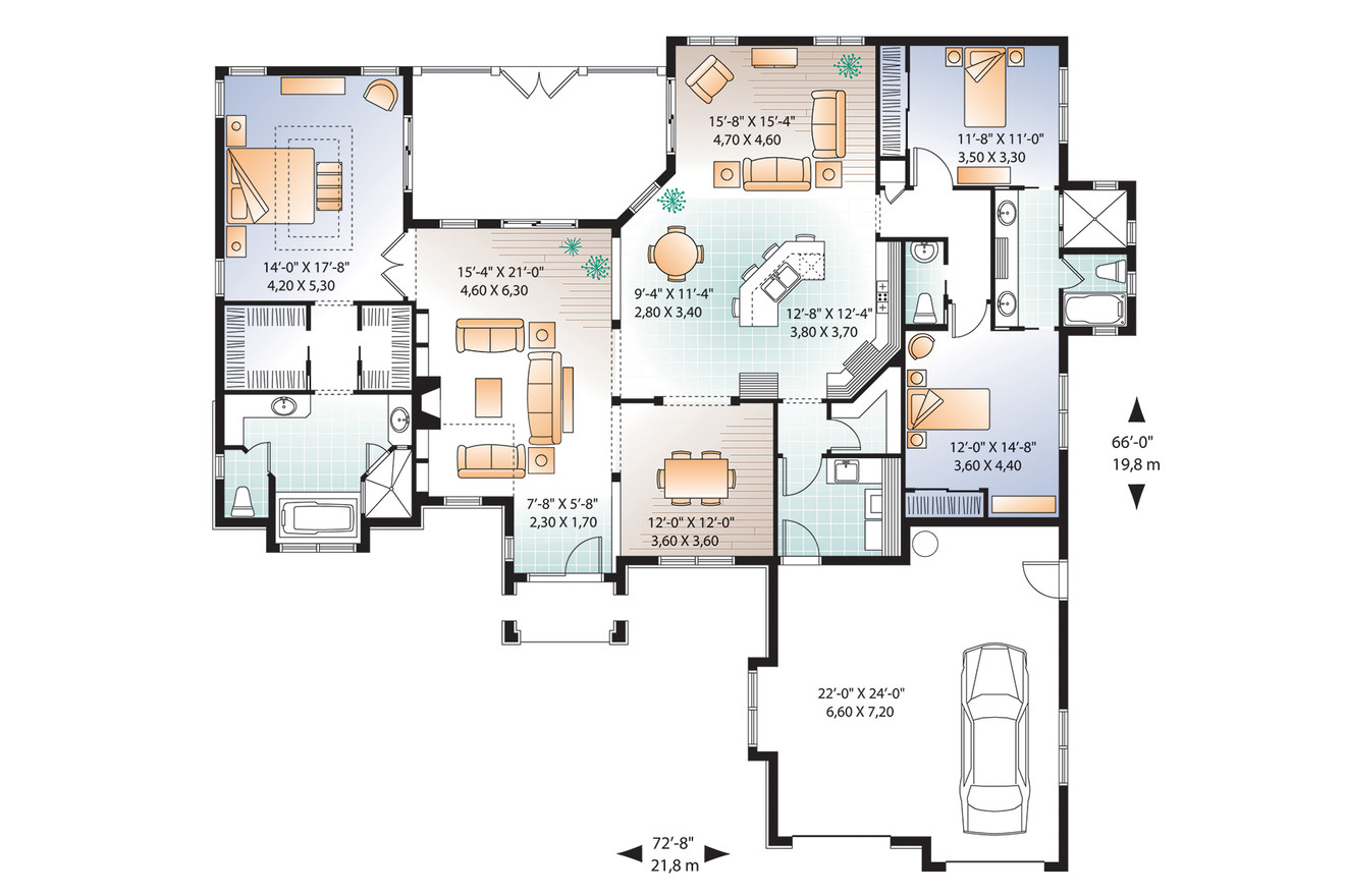Mediterranean House Plan - Clarendon 90091 - 1st Floor Plan
