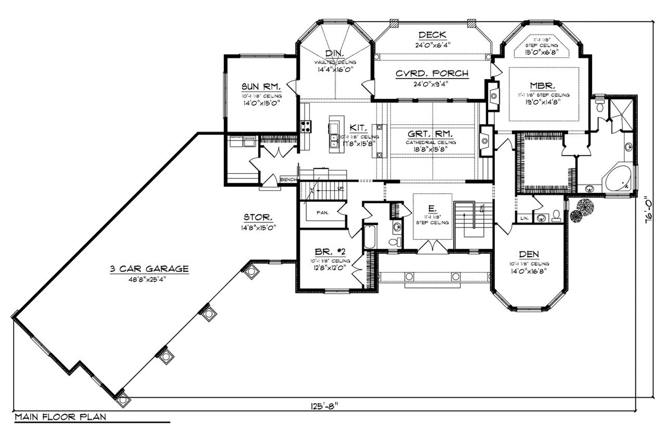 Ranch House Plan - 90133 - 1st Floor Plan