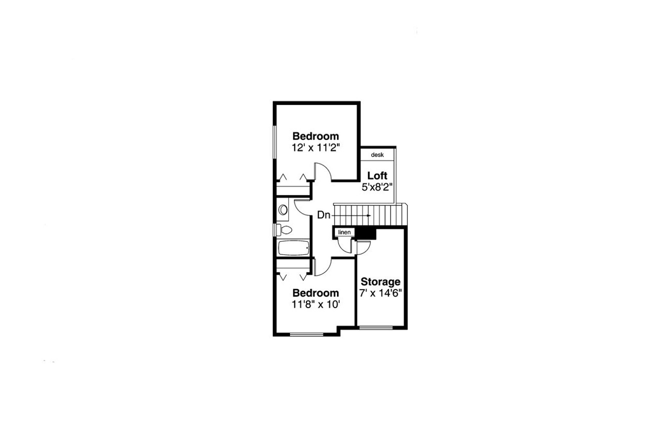 Secondary Image - Contemporary House Plan - Blanchard 90330 - 2nd Floor Plan