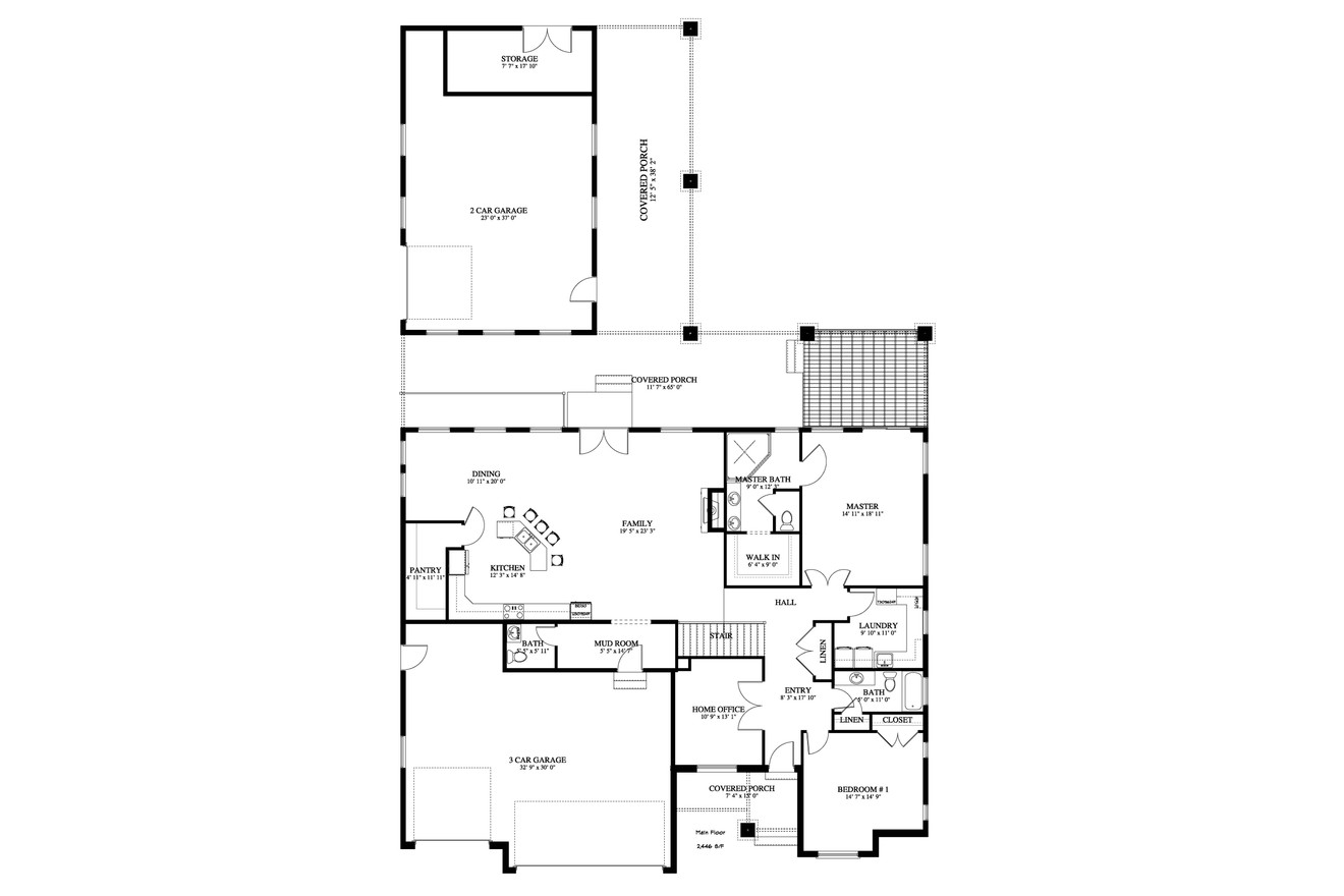 Traditional House Plan - Benbow 90258 - 1st Floor Plan