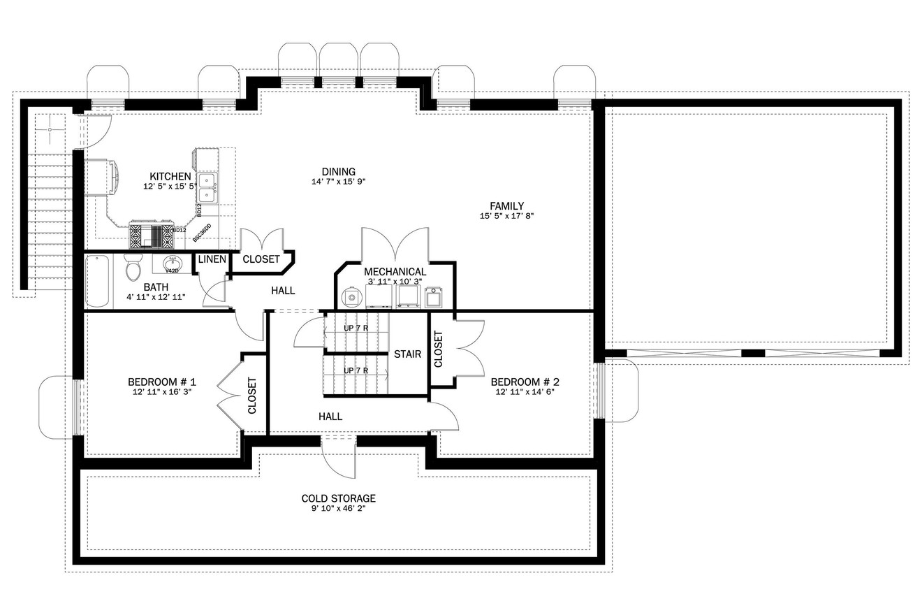 Craftsman House Plan - Campbell 90261 - Basement Floor Plan