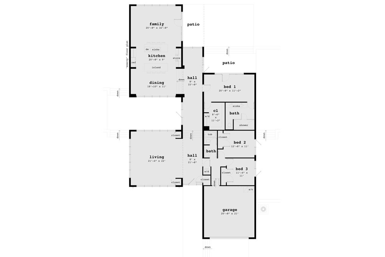 Modern House Plan - Searcy 90447 - 1st Floor Plan