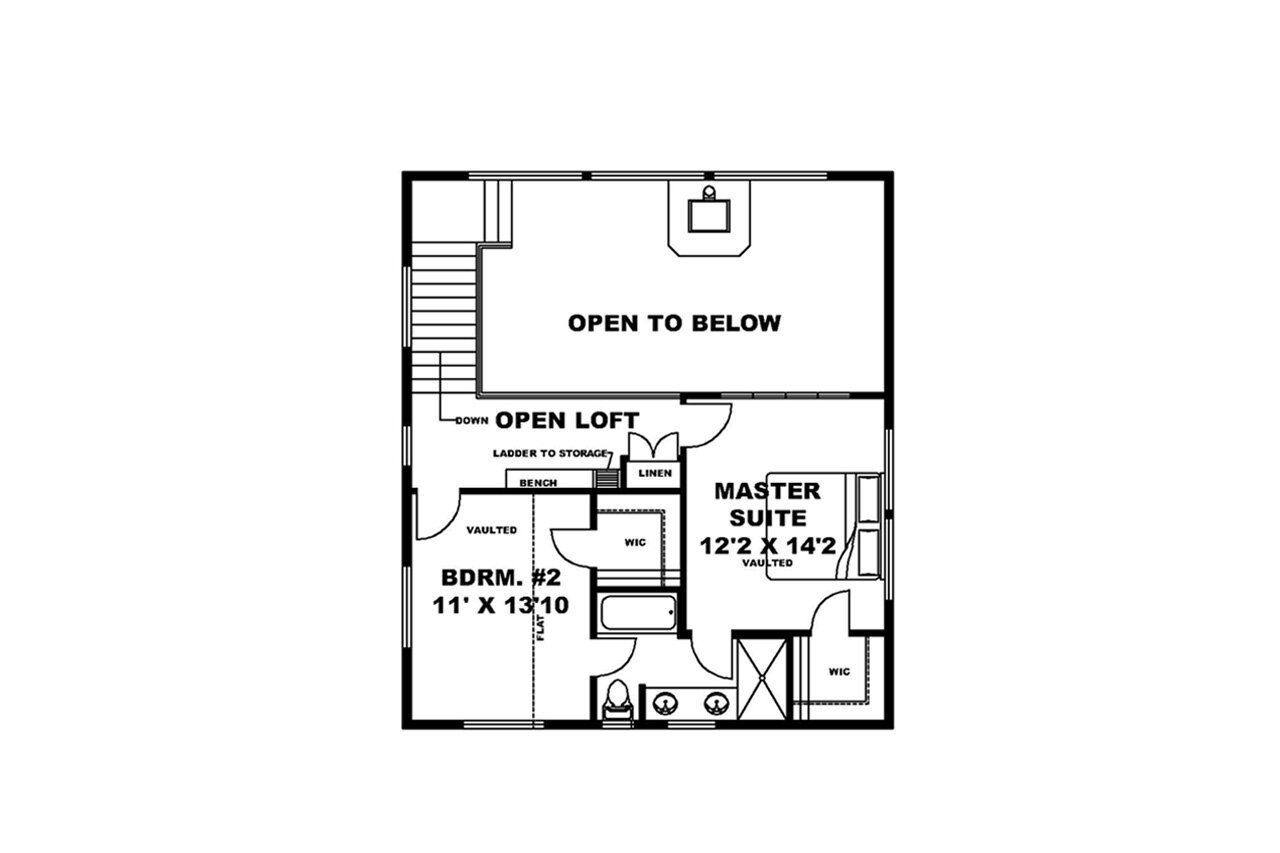 Secondary Image - Cottage House Plan - 90870 - 2nd Floor Plan