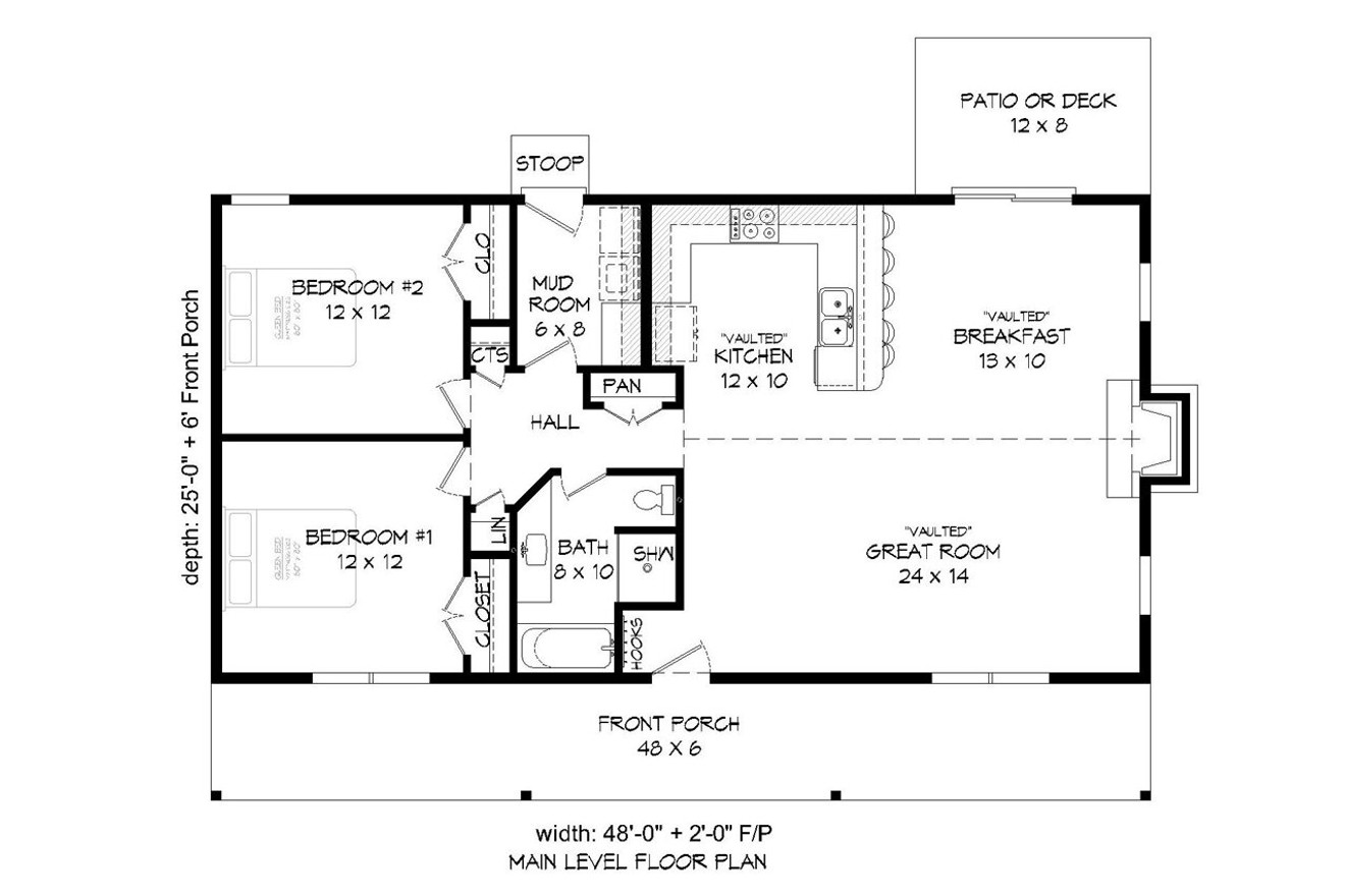 Country House Plan - 90877 - 1st Floor Plan