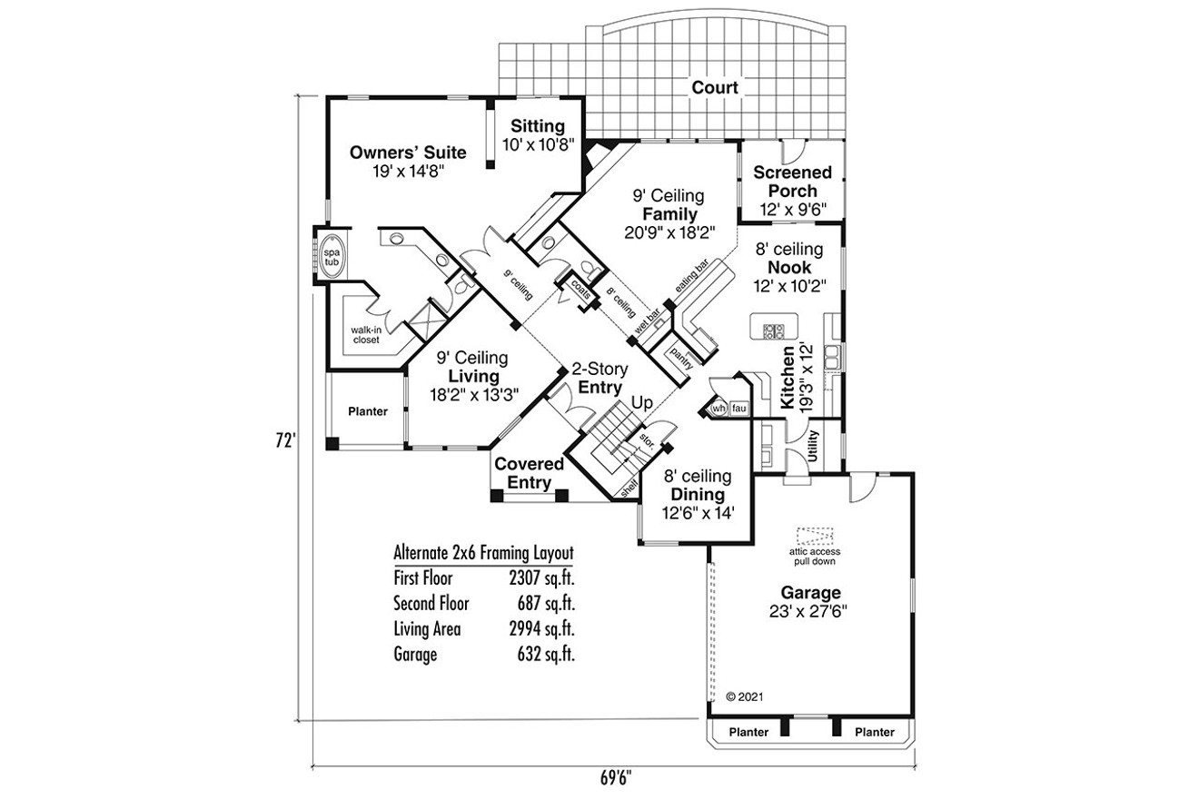 Mediterranean House Plan - St. Petersburg 91041 - Optional Floor Plan