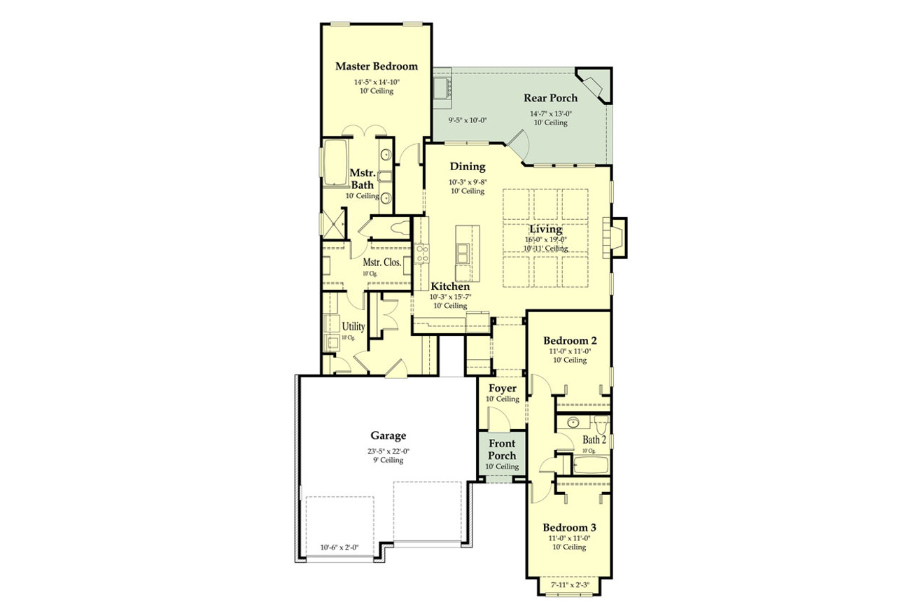 Southern House Plan - 91162 - 1st Floor Plan