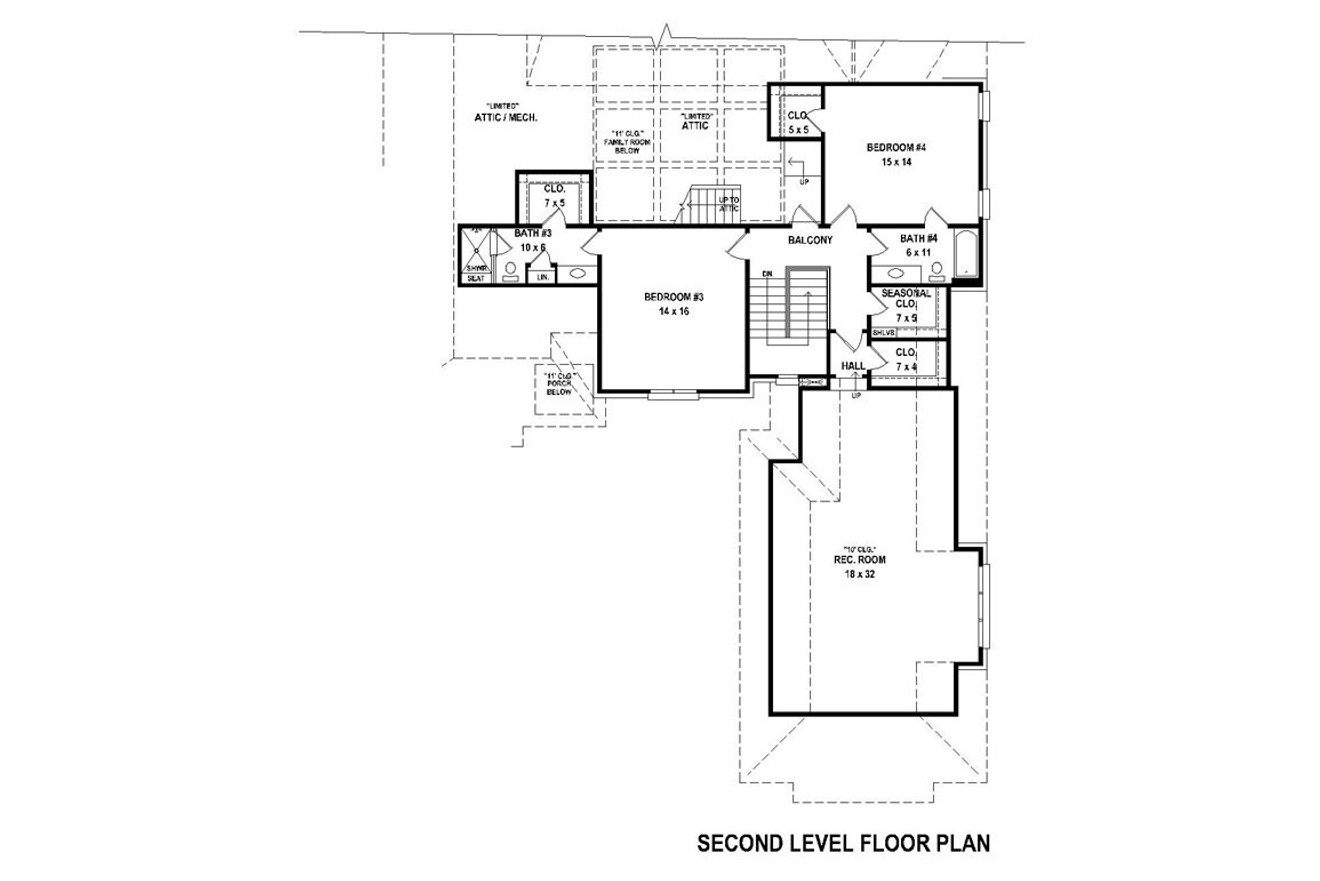 Secondary Image - Classic House Plan - 91654 - 2nd Floor Plan