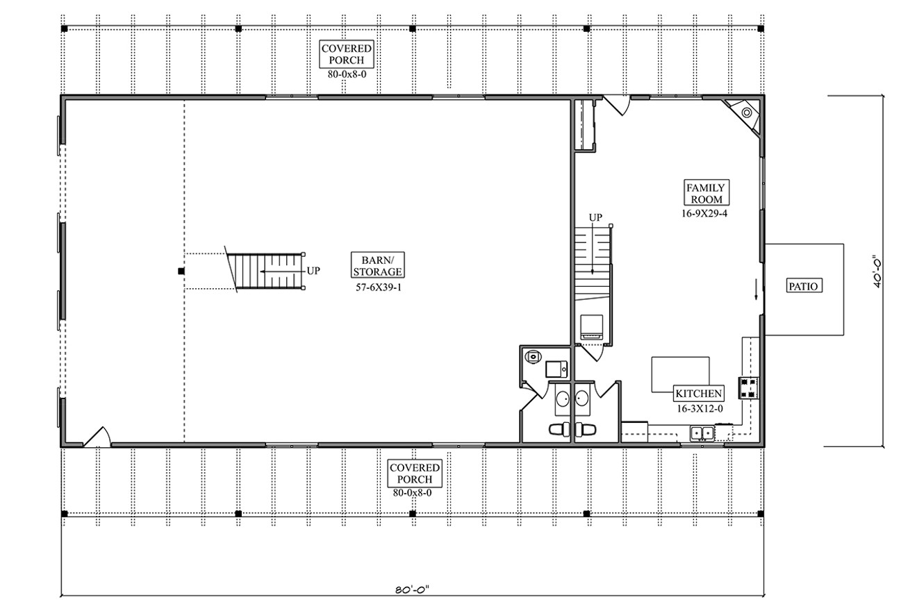 Craftsman House Plan - Pantina 91729 - 1st Floor Plan