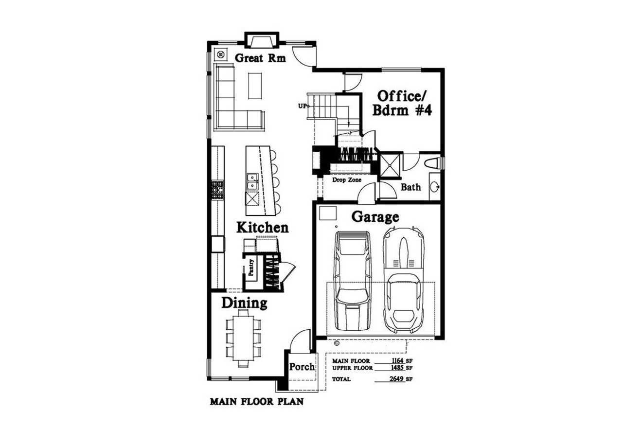 Modern House Plan - 91769 - 1st Floor Plan