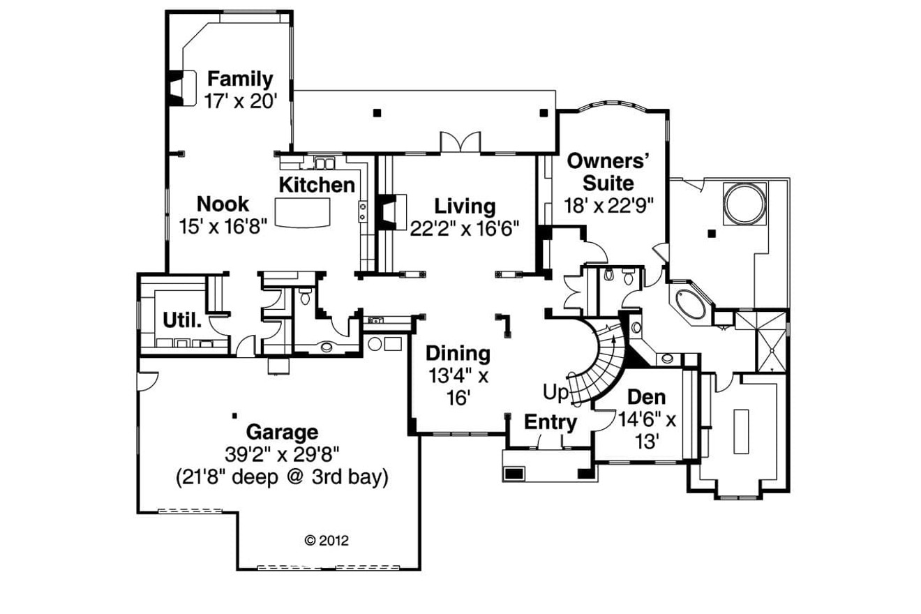 European House Plan - Avalon 91785 - 1st Floor Plan