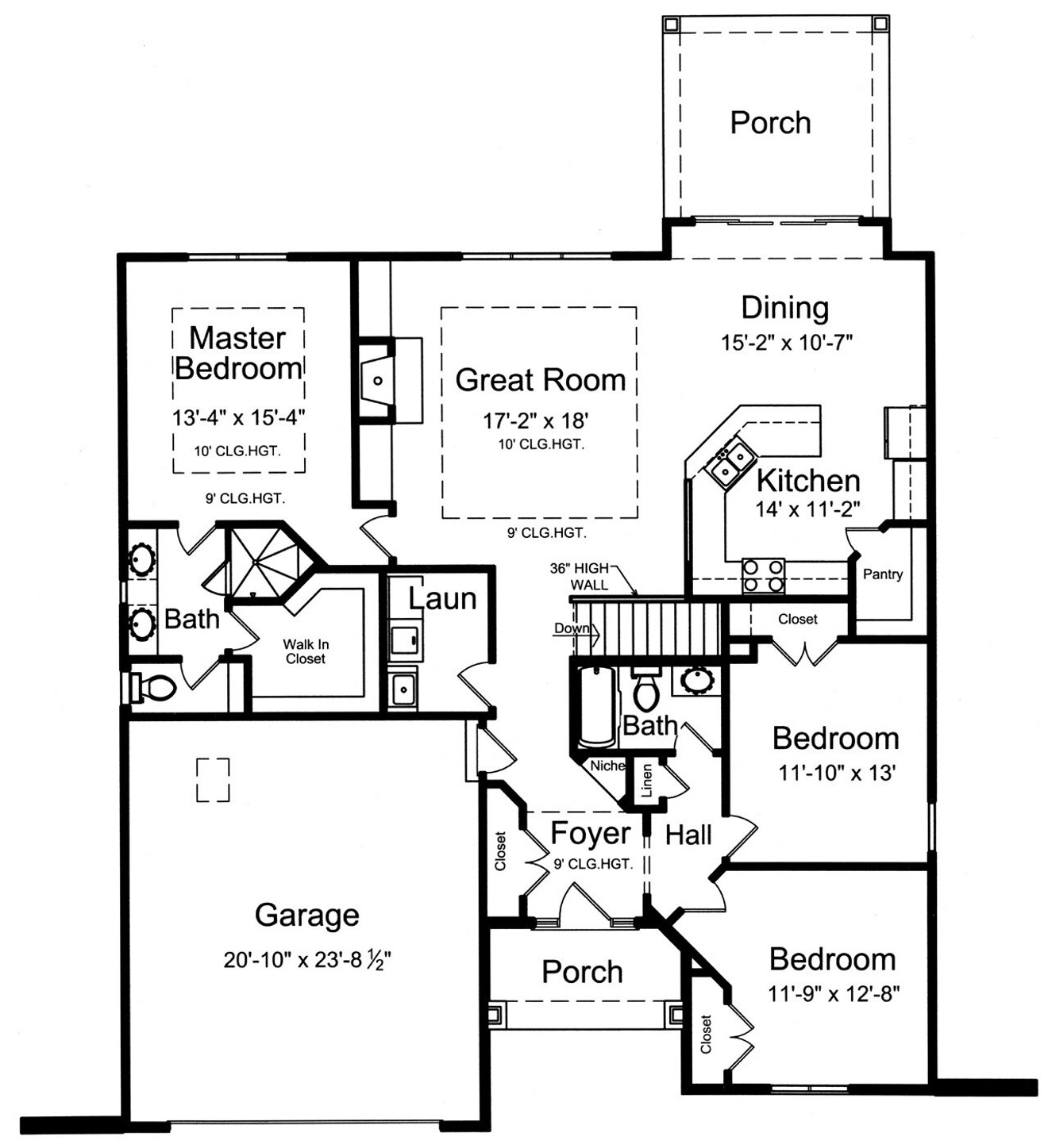 Ranch House Plan - The Aspen 91804 - 1st Floor Plan