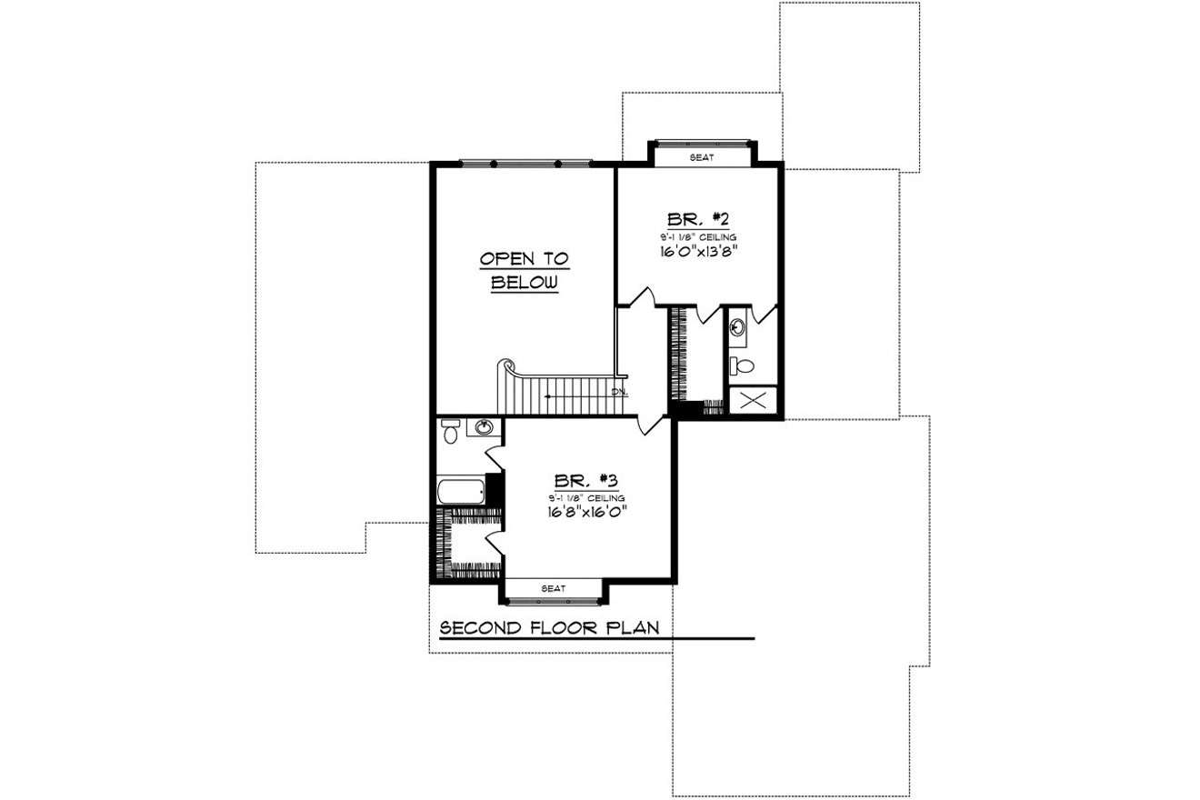Secondary Image - Craftsman House Plan - 91806 - 2nd Floor Plan