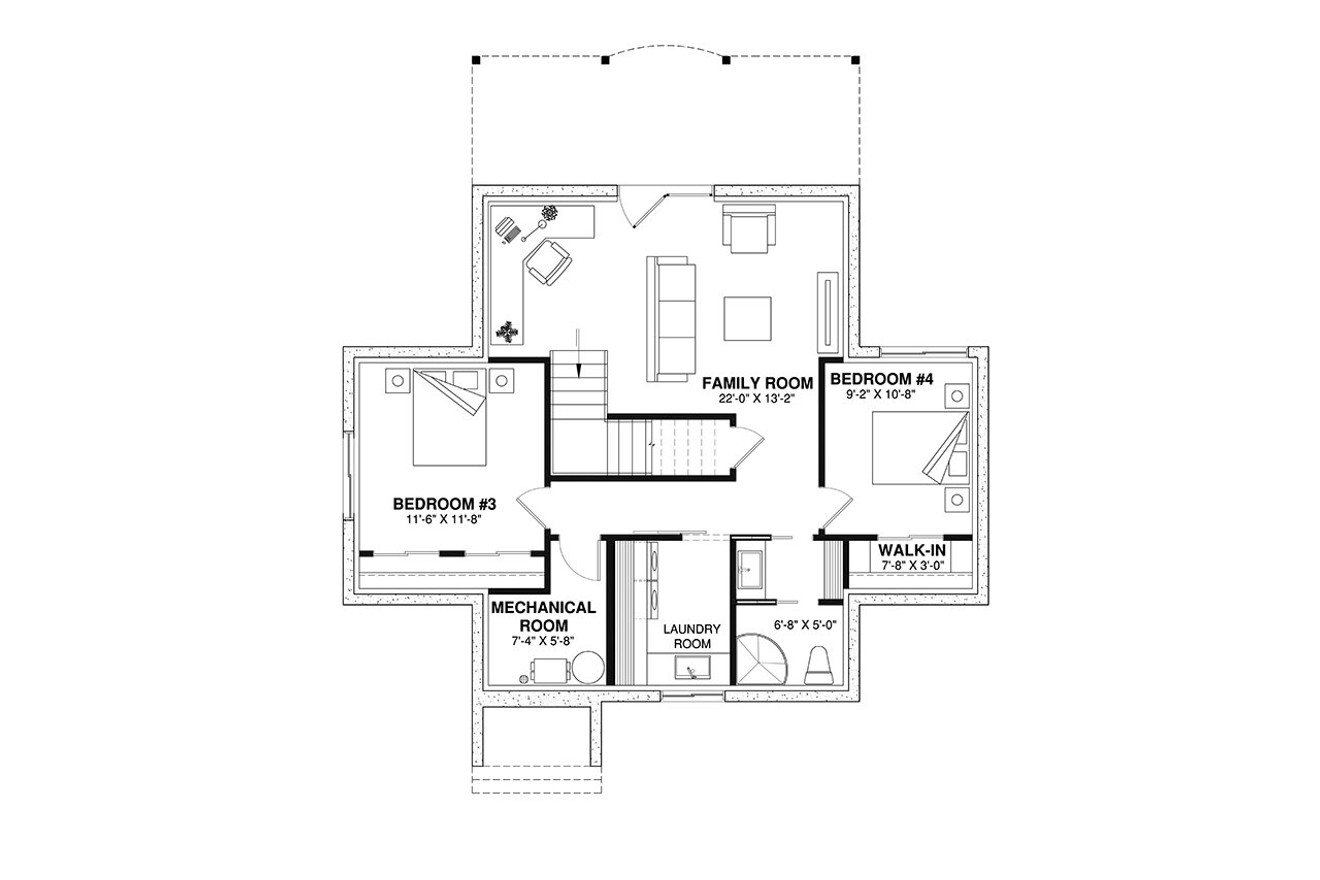 Cottage House Plan - Vistas 2 92029 - Basement Floor Plan