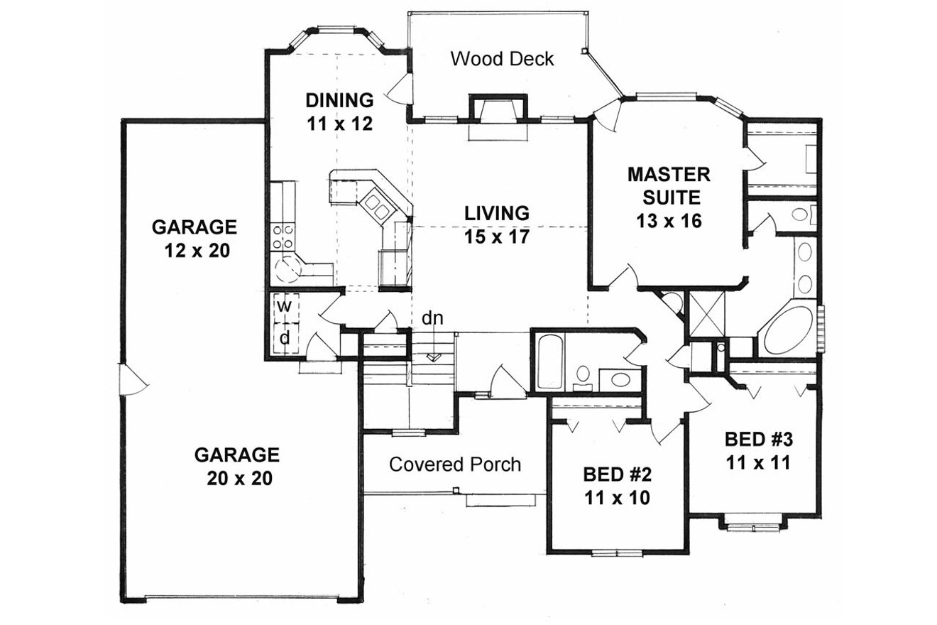 Ranch House Plan - 92066 - 1st Floor Plan