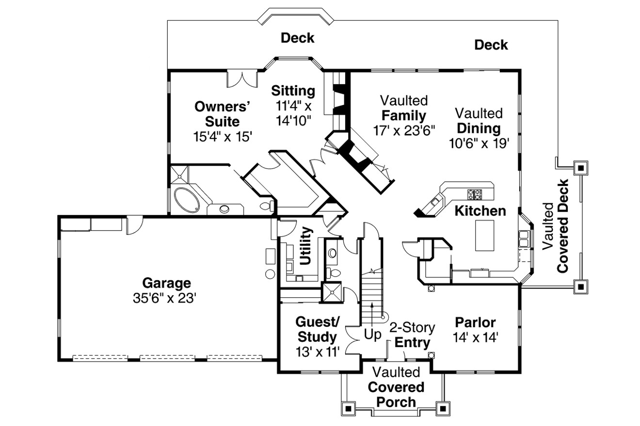 Country House Plan - Kendrick 92209 - 1st Floor Plan