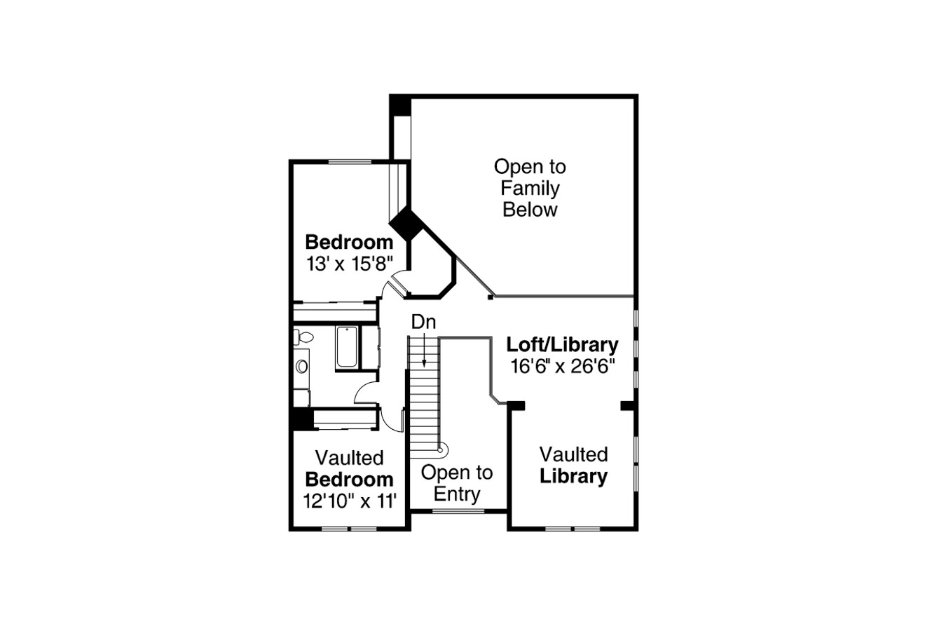 Secondary Image - Country House Plan - Kendrick 92209 - 2nd Floor Plan