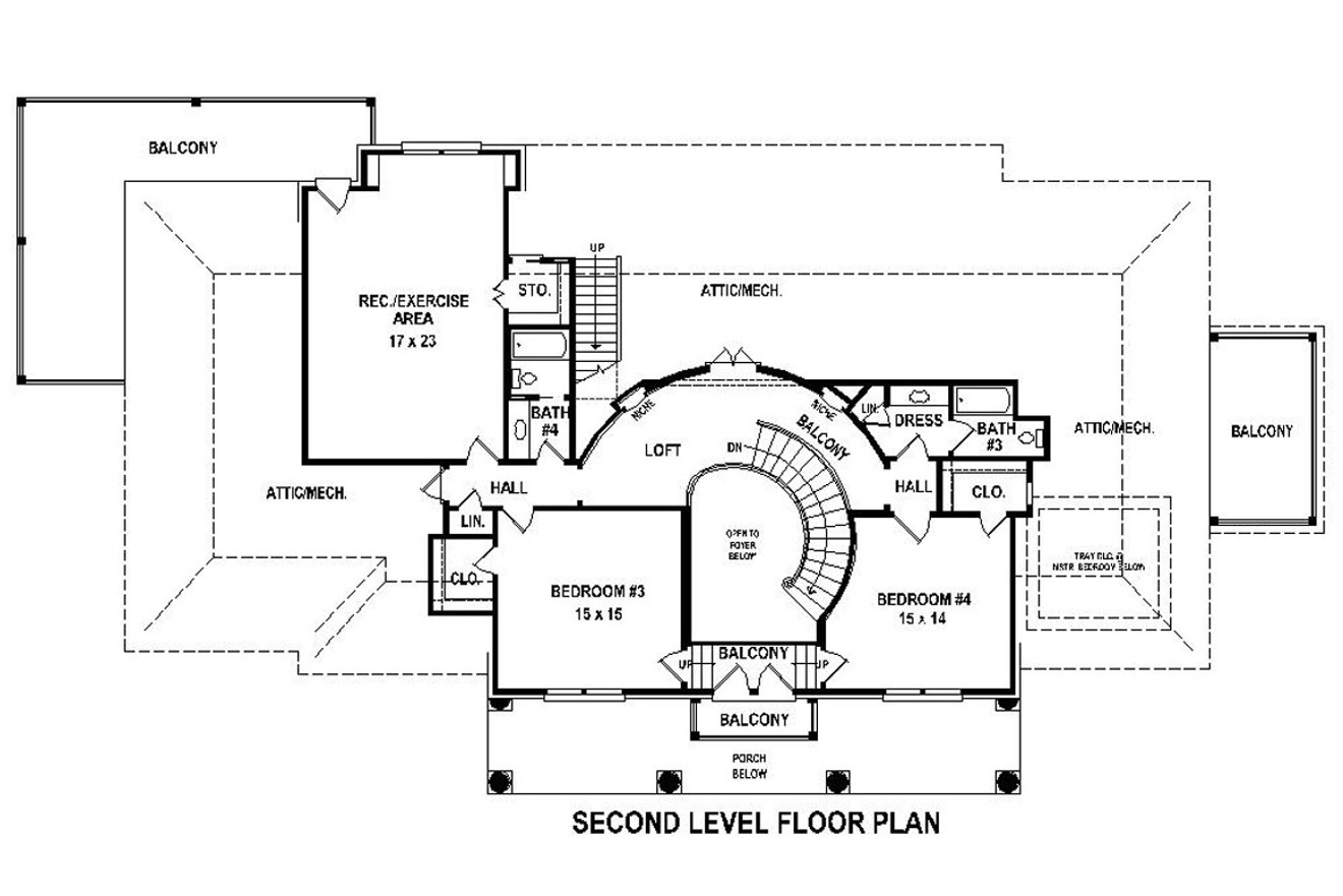 Colonial House Plan - 92332 - 2nd Floor Plan