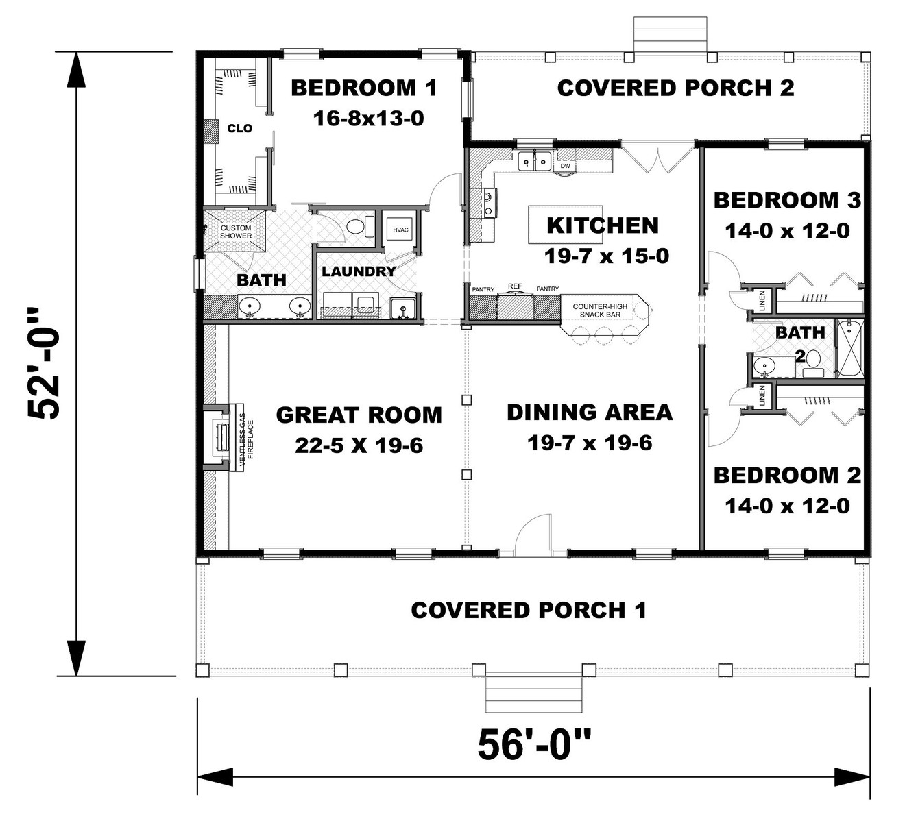 Classic House Plan - 92323 - 1st Floor Plan
