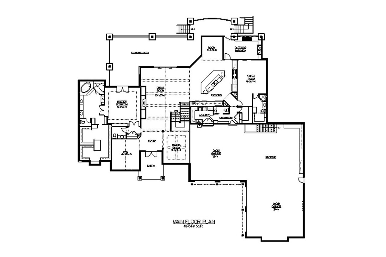 Craftsman House Plan - Blackstone 92302 - 1st Floor Plan