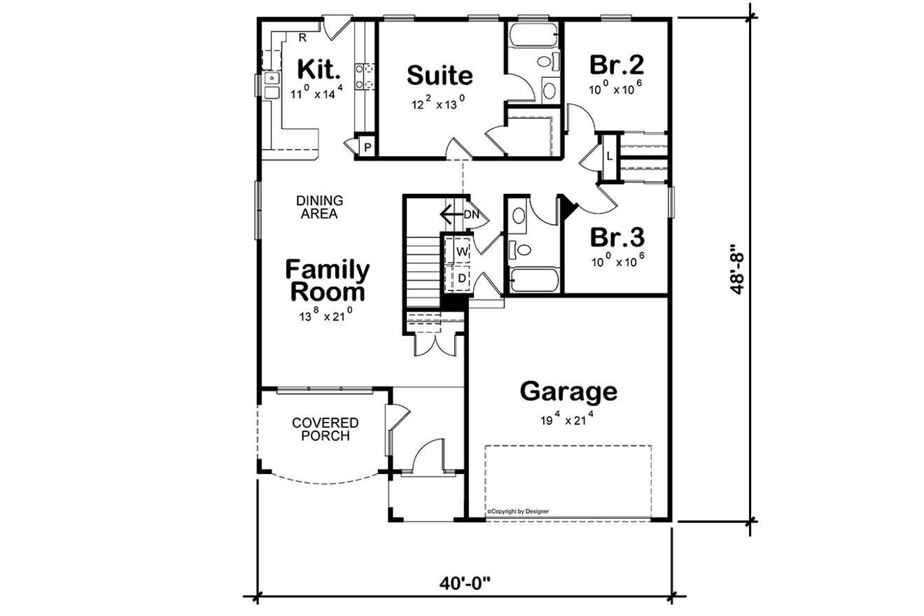 Modern House Plan - Maywood Hill 92554 - 1st Floor Plan