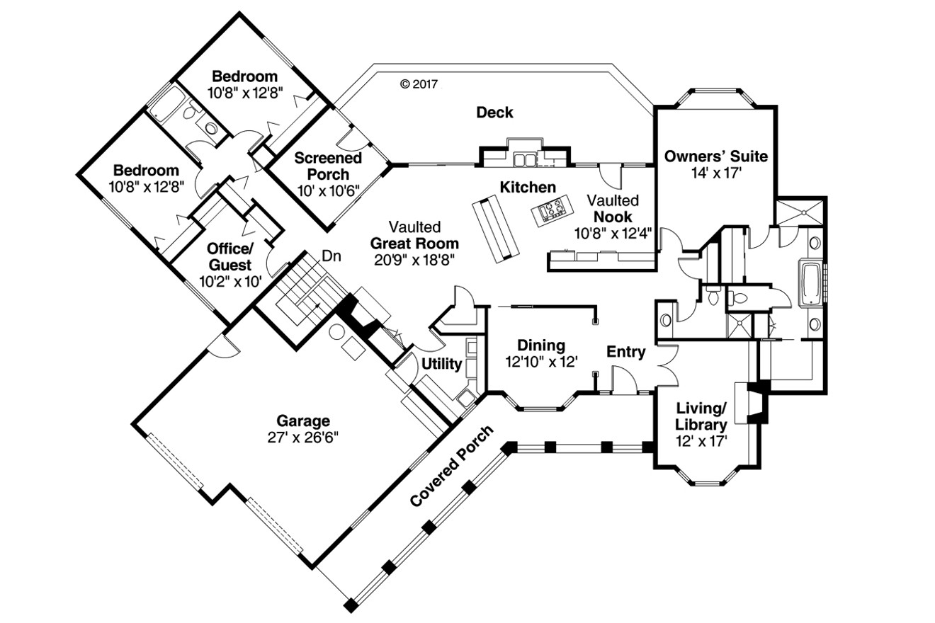 Ranch House Plan - Saginaw 92562 - 1st Floor Plan