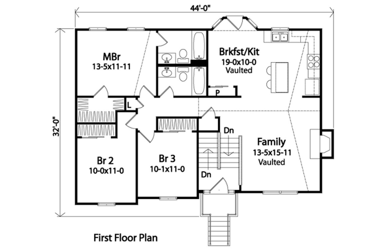 Traditional House Plan - 92756 - 1st Floor Plan
