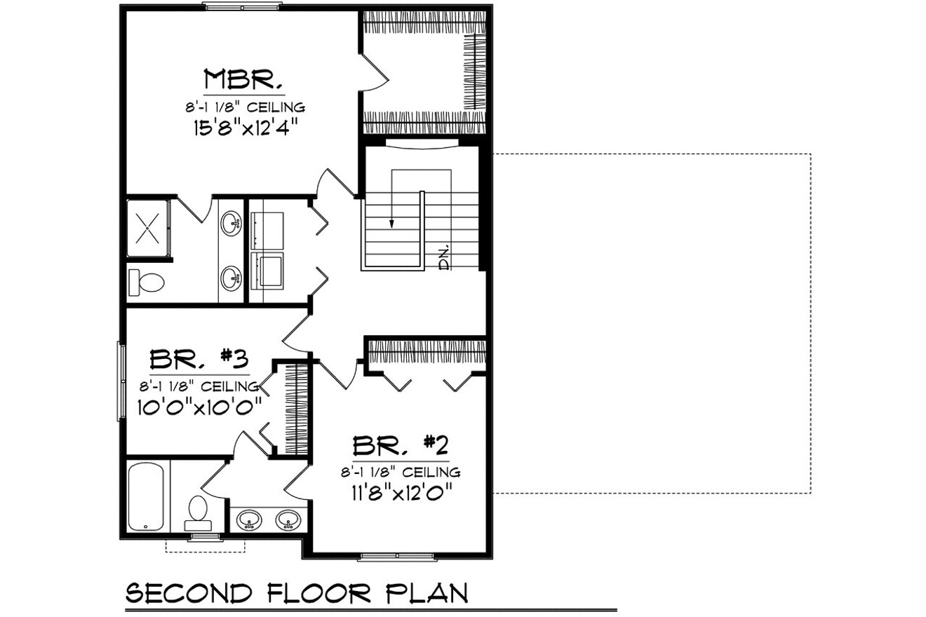 Secondary Image - Traditional House Plan - 92810 - 2nd Floor Plan
