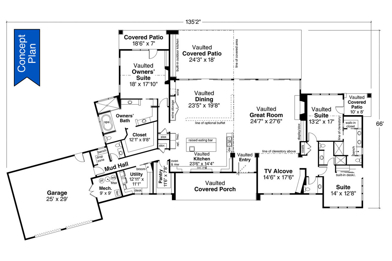 Modern House Plan - Syncline 92824 - 1st Floor Plan