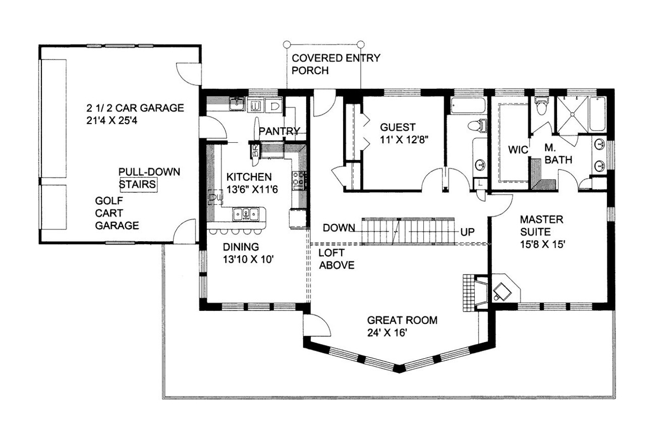 Craftsman House Plan - 93234 - 1st Floor Plan