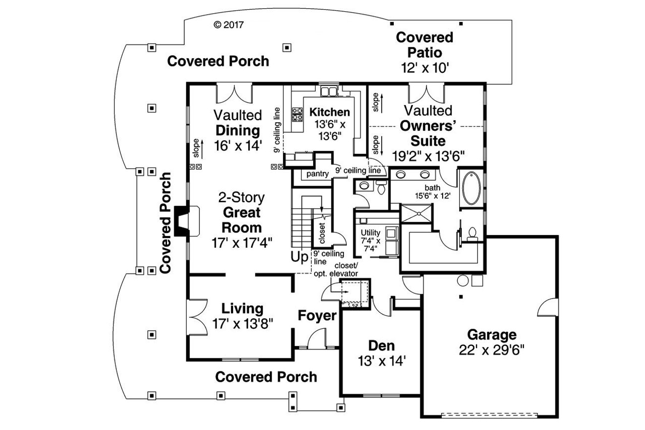 Country House Plan - Anchorage 93341 - 1st Floor Plan