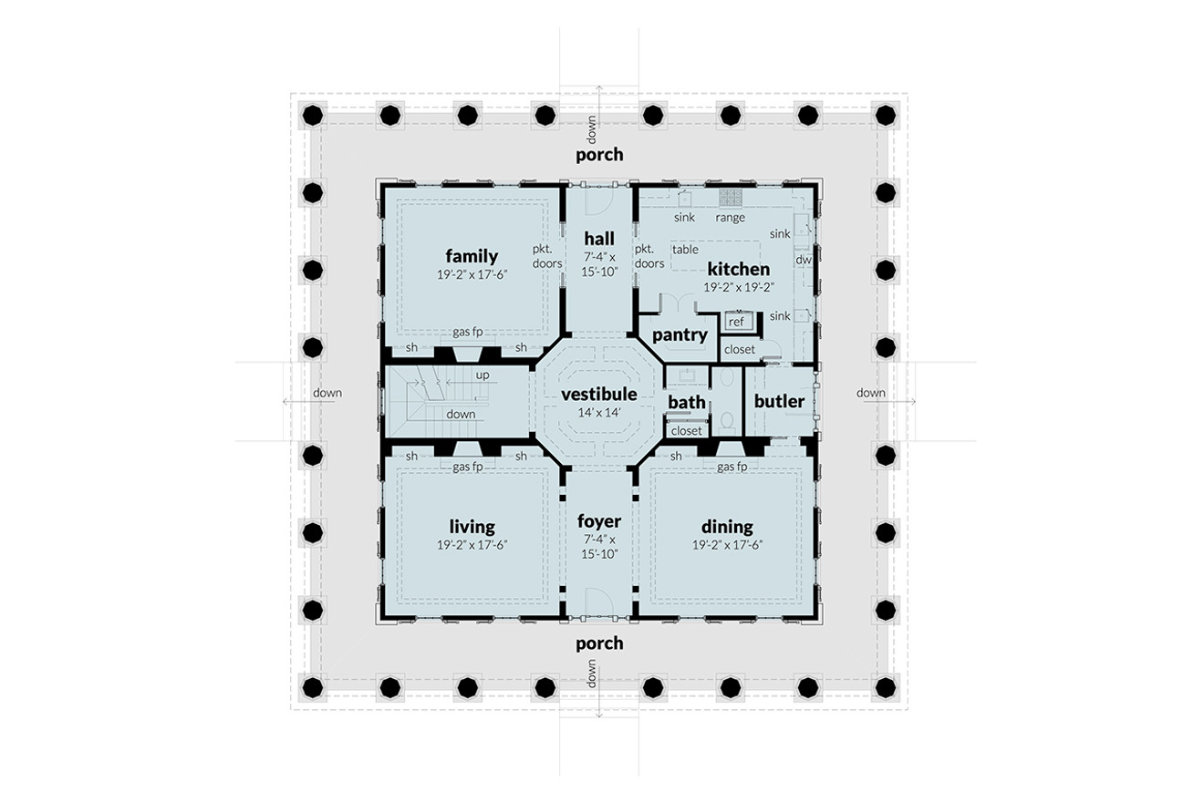 Colonial House Plan - Twelve Oaks 93753 - 1st Floor Plan