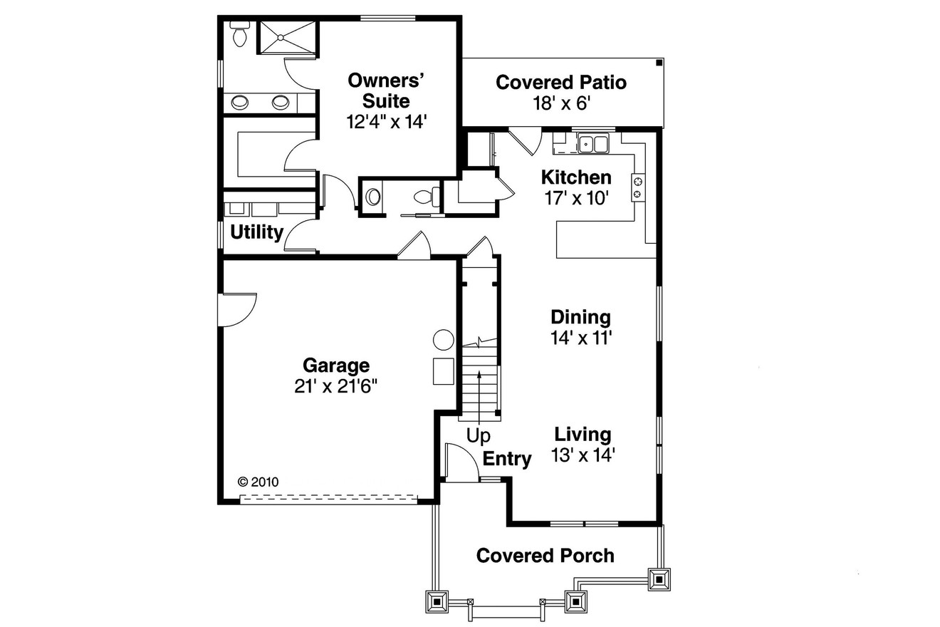 Craftsman House Plan - Rockspring 93790 - 1st Floor Plan