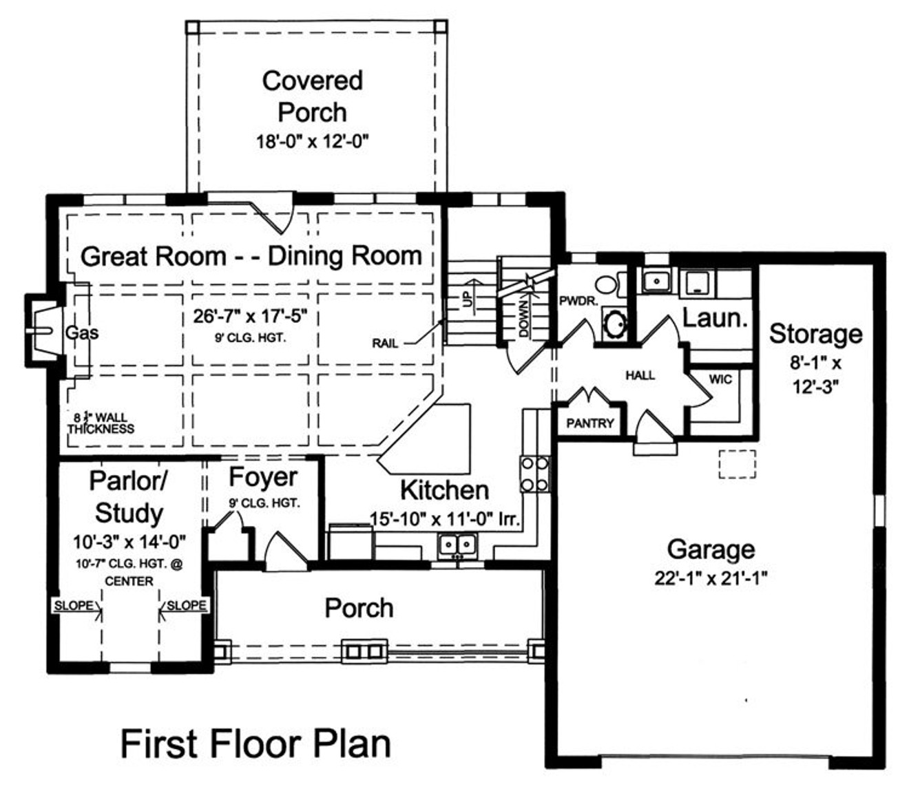 Colonial House Plan - Sweetbriar 94014 - 1st Floor Plan