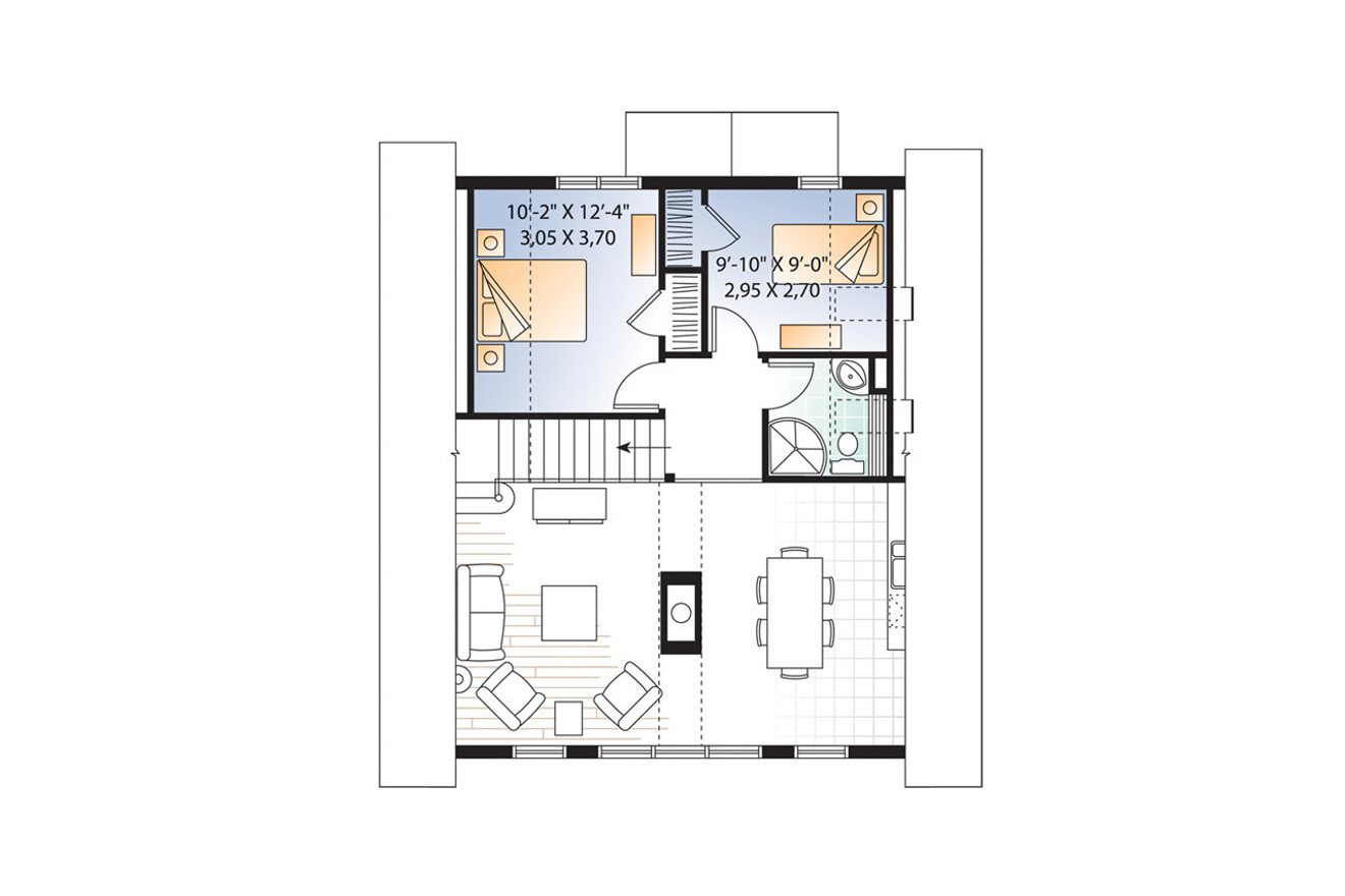 Secondary Image - A-Frame House Plan - Skylark 3 94498 - 2nd Floor Plan