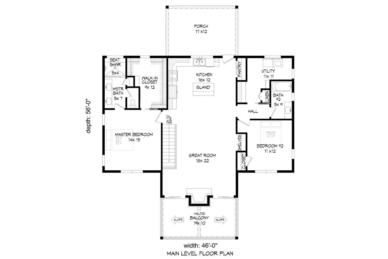 Craftsman House Plan - Bellar Hollow 94569 - 1st Floor Plan