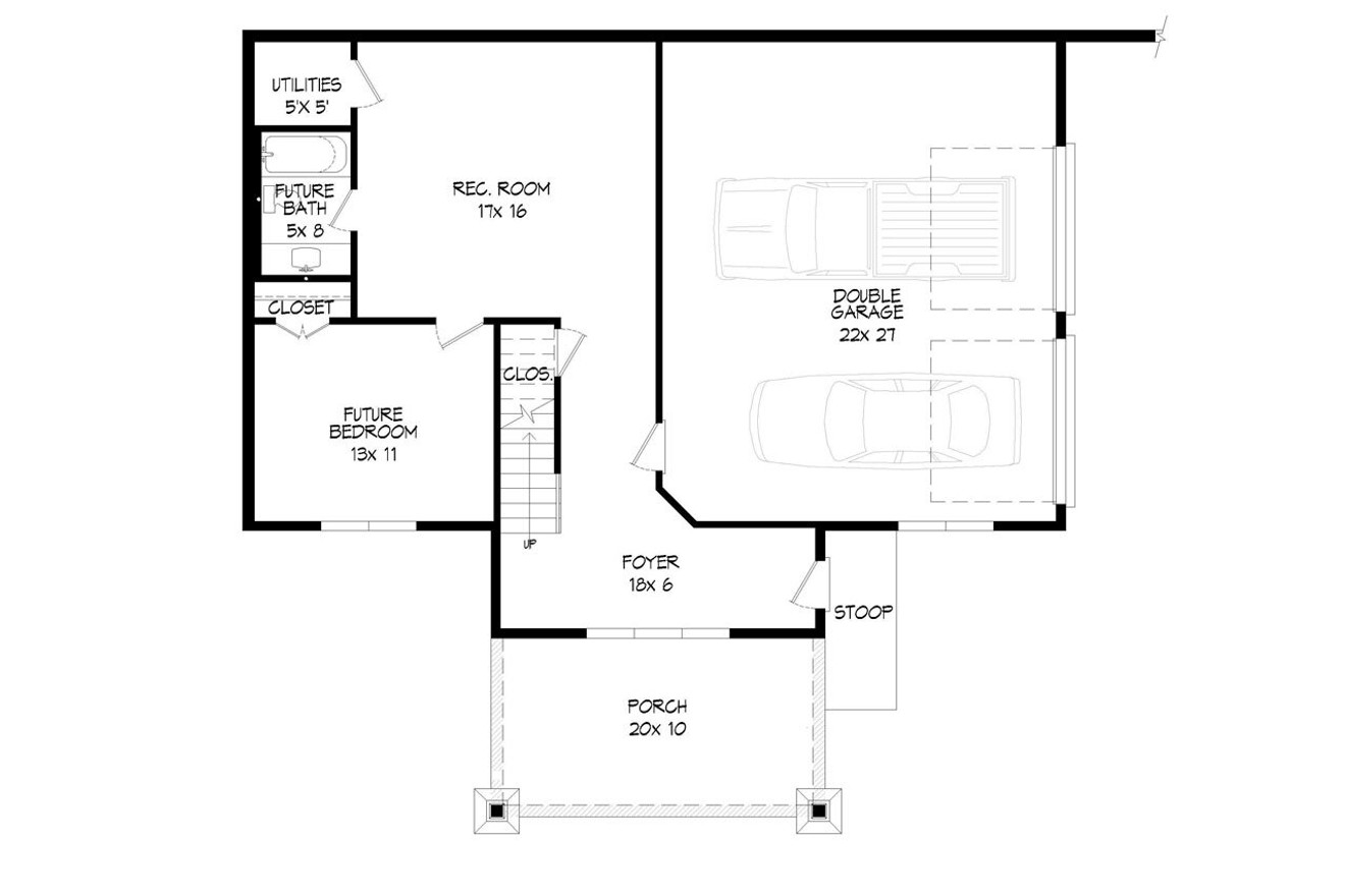 Craftsman House Plan - Bellar Hollow 94569 - Basement Floor Plan
