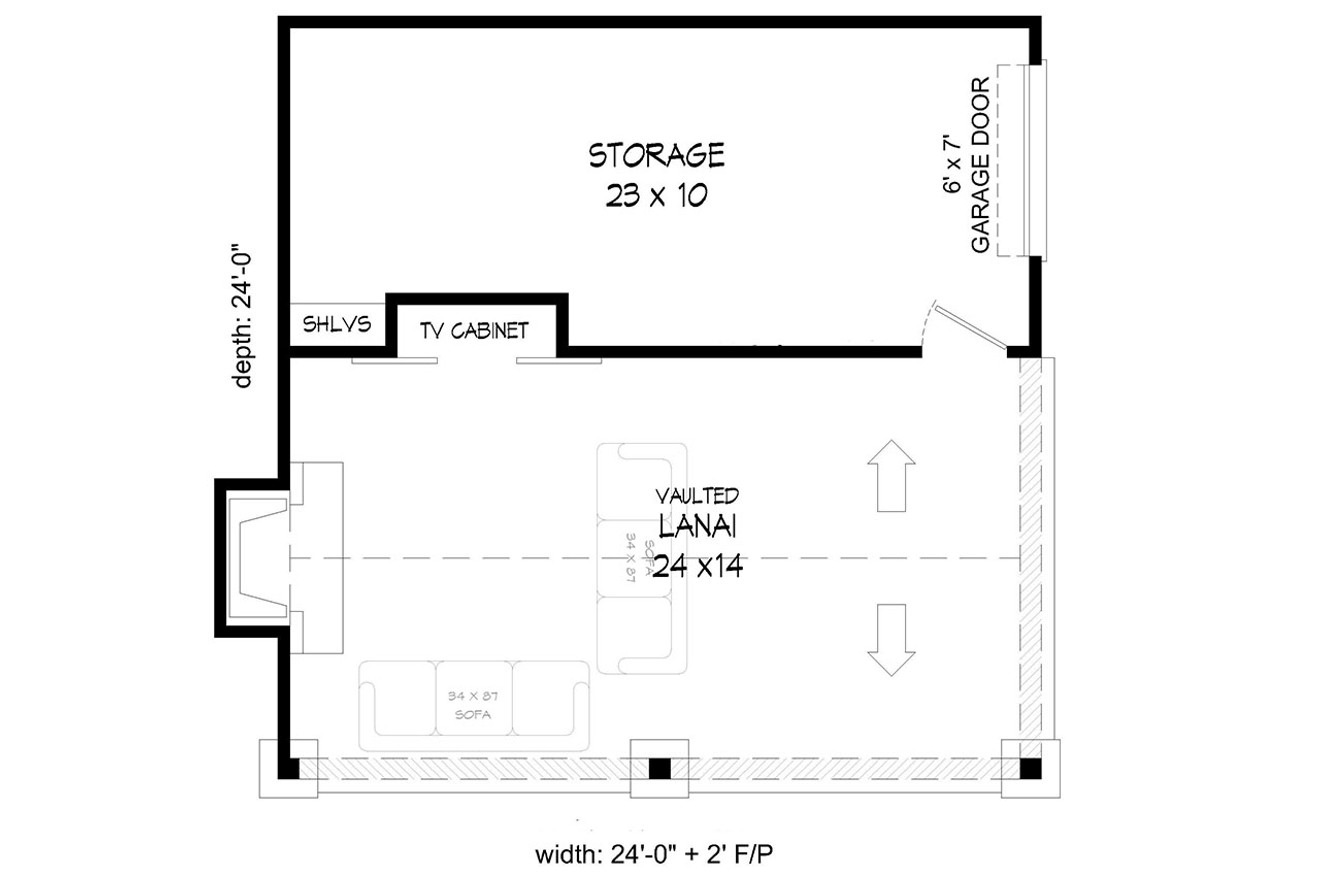 Traditional House Plan - Garden City Poolhouse 94738 - 1st Floor Plan